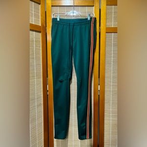 PacSun Los Angeles side stripe green joggers, size S